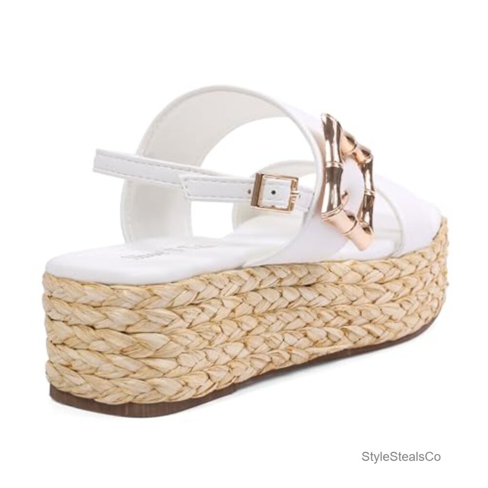 Platform Espadrille Sandals Adjustable Ankle Stra… - image 4